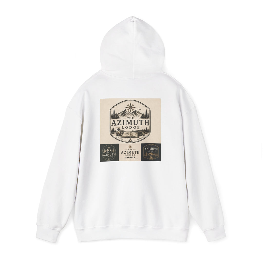 Azimuth Lodge Vintage Cabin Hoodie — Retro Outdoor Logo Sweatshirt