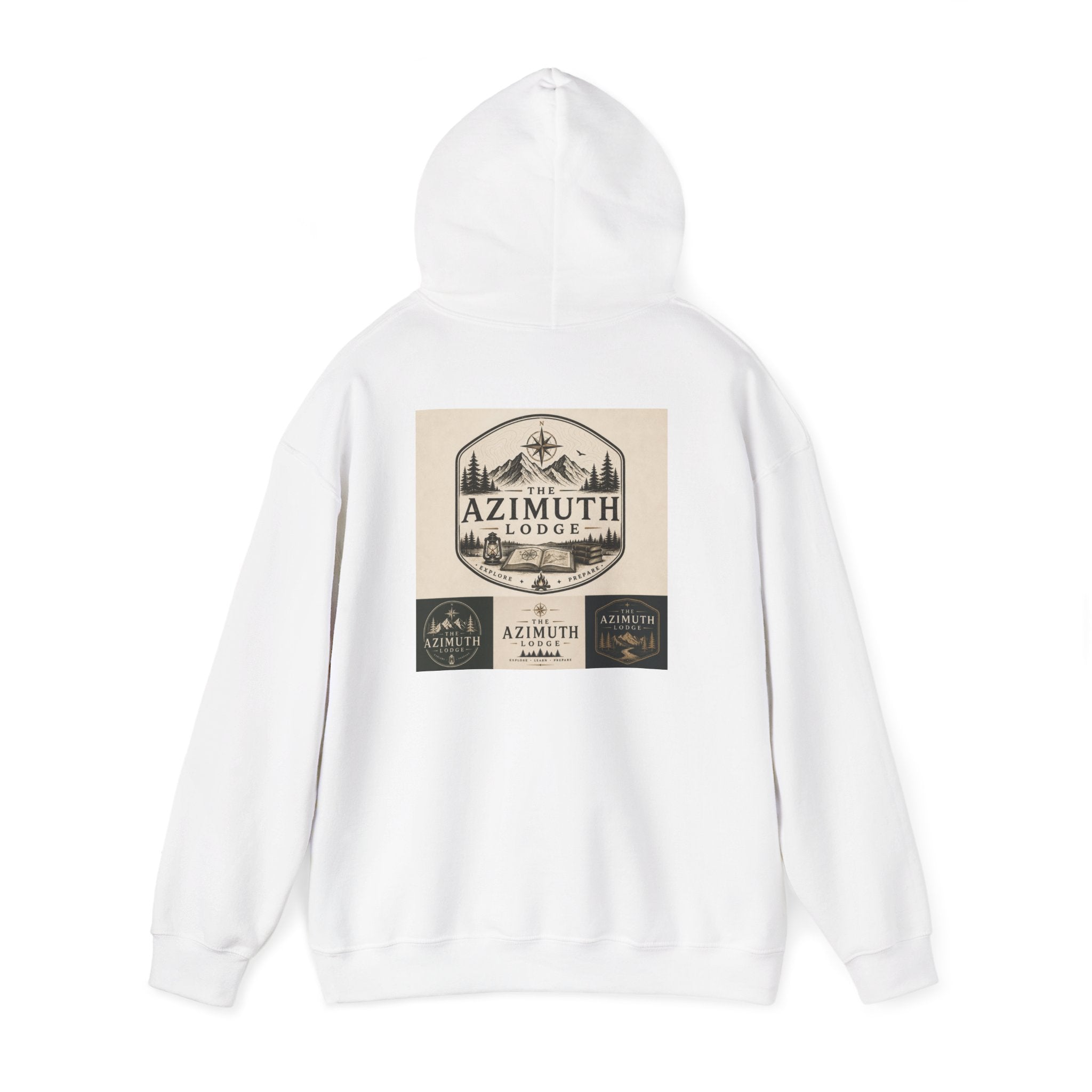 Azimuth Lodge Vintage Cabin Hoodie — Retro Outdoor Logo Sweatshirt
