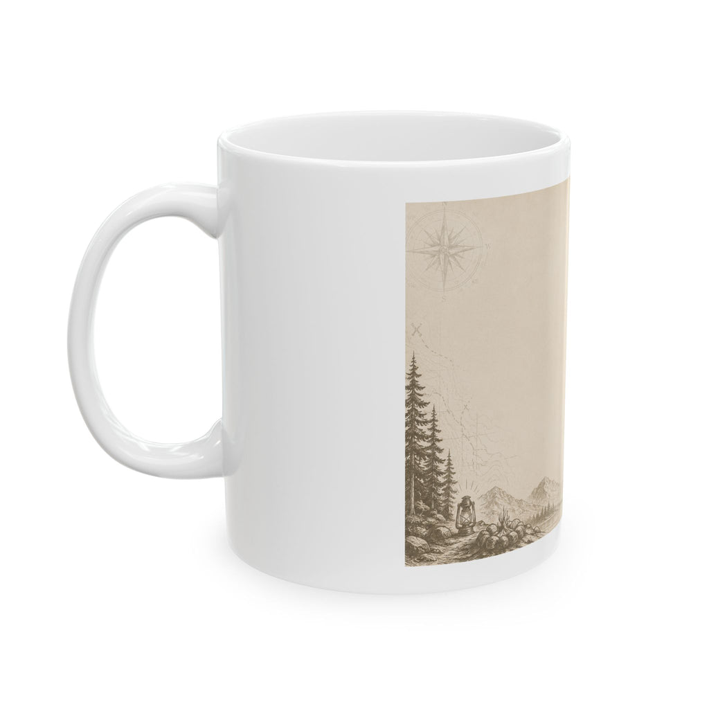 Mountain Landscape Ceramic Mug — Vintage Wilderness Scenery (11oz, 15oz)