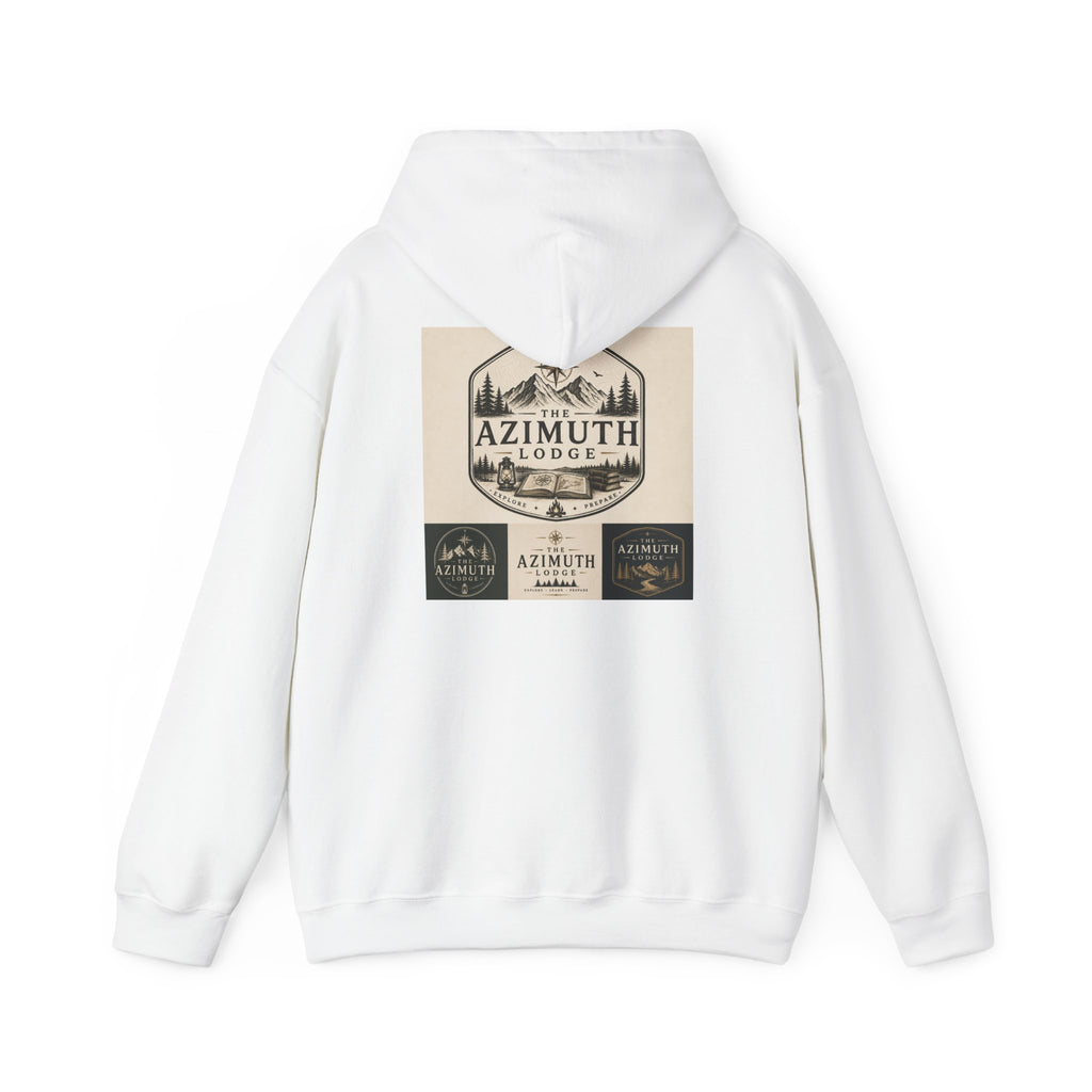 Azimuth Lodge Vintage Cabin Hoodie — Retro Outdoor Logo Sweatshirt