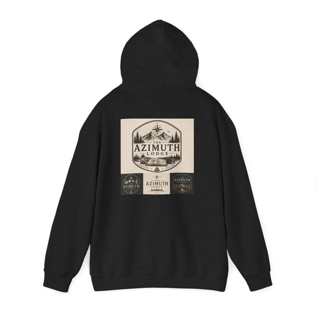 Azimuth Lodge Vintage Cabin Hoodie — Retro Outdoor Logo Sweatshirt
