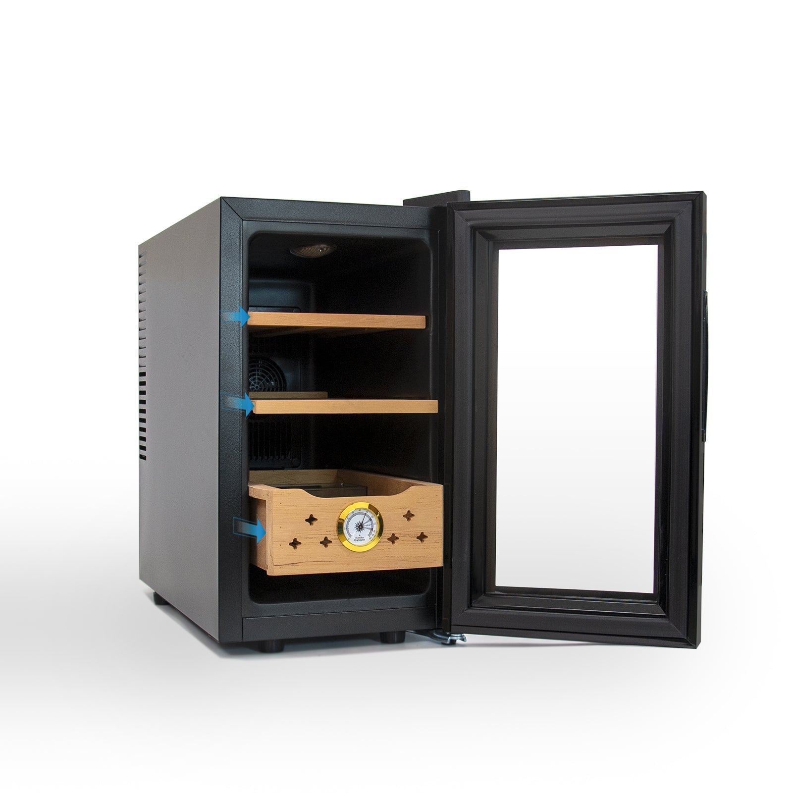 25L Electric Humidor, 150 Counts Capacity Cigar Humidor Humidifiers with Constant Temperature Controller, Cigar Humidor Box with