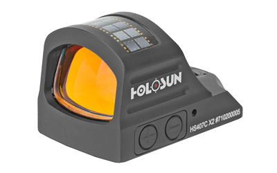 Holosun Technologies 407C-X2 -  Red Dot -  2 MOA -  Black -  Side Battery -  Solar Failsafe -  Mount Not Included HS407C X2