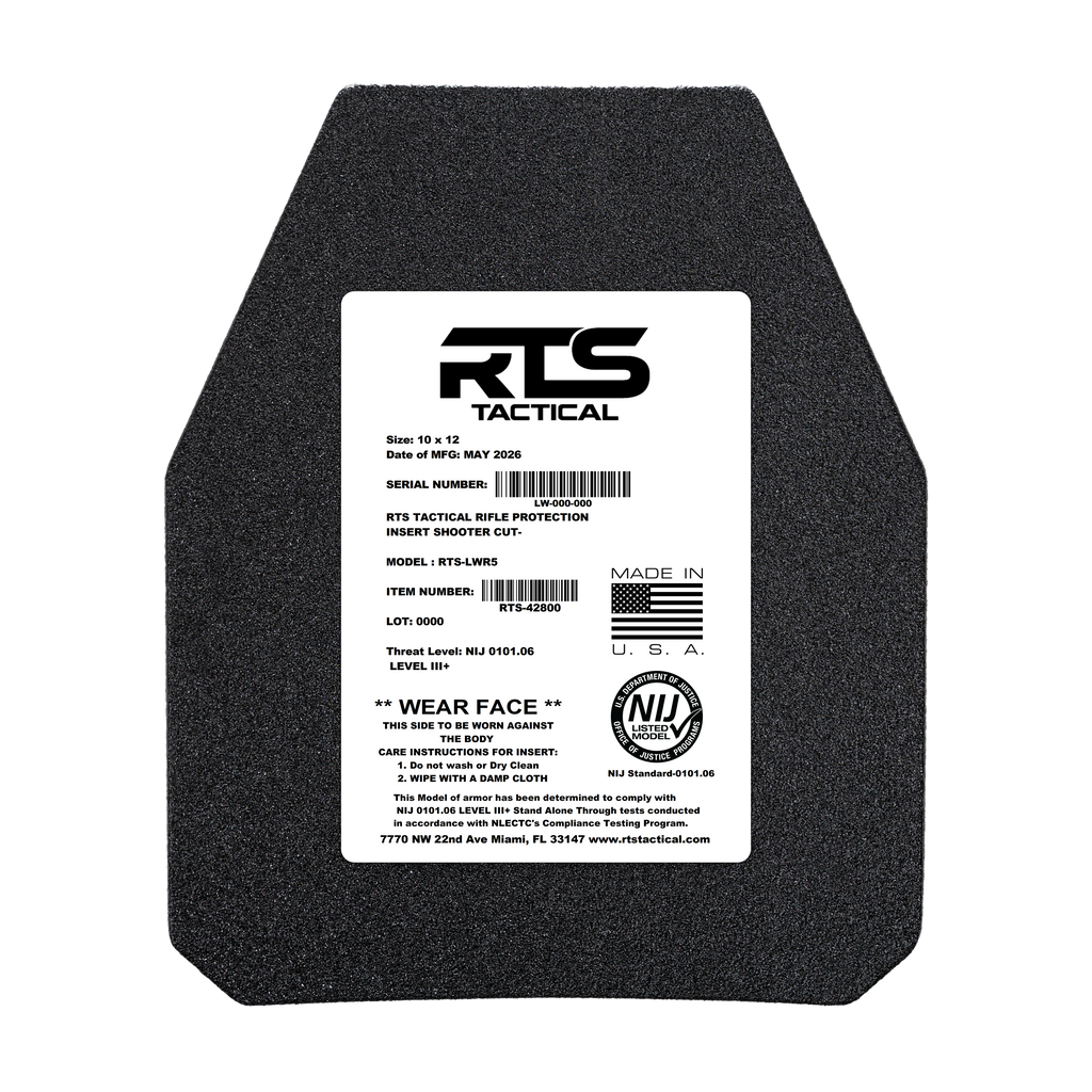 RTS Tactical LWR5 Rifle Special Threats NIJ 0101.06 Level III+ Insert - 10X12