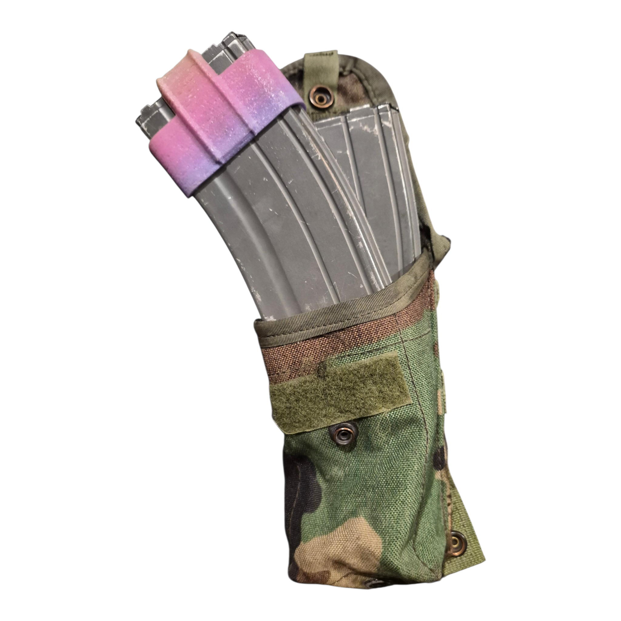 Genuine USGI M81 Woodland Double M4 Magazine Pouch | MOLLE II Military Surplus